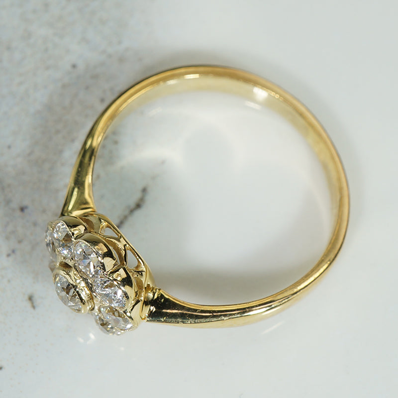 Shining 18k Gold OMC Diamond Cluster Ring