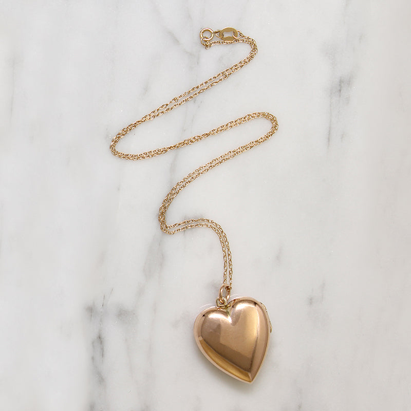 Blushing 9ct Rose Gold Edwardian Heart Locket