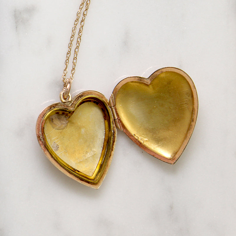 Blushing 9ct Rose Gold Edwardian Heart Locket