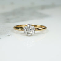 Diamond Flower Cluster Ring