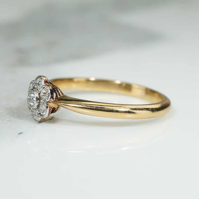 Diamond Flower Cluster Ring