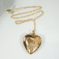 Pretty Puffy Heart Antique Gold Locket