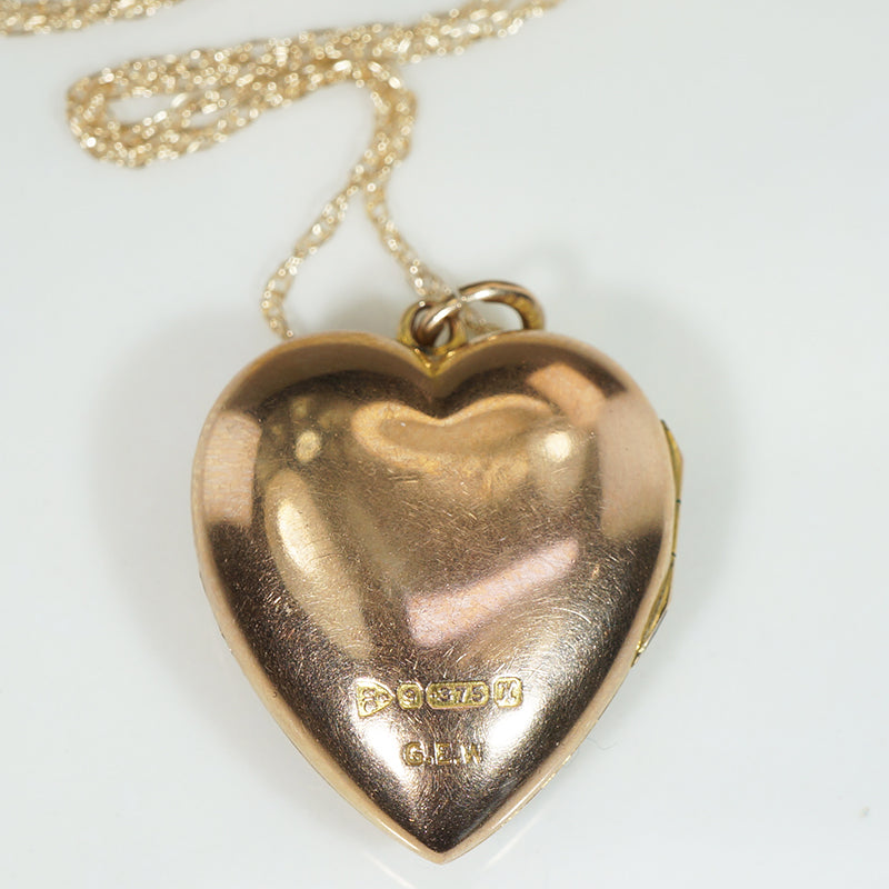 Pretty Puffy Heart Antique Gold Locket