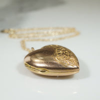 Pretty Puffy Heart Antique Gold Locket