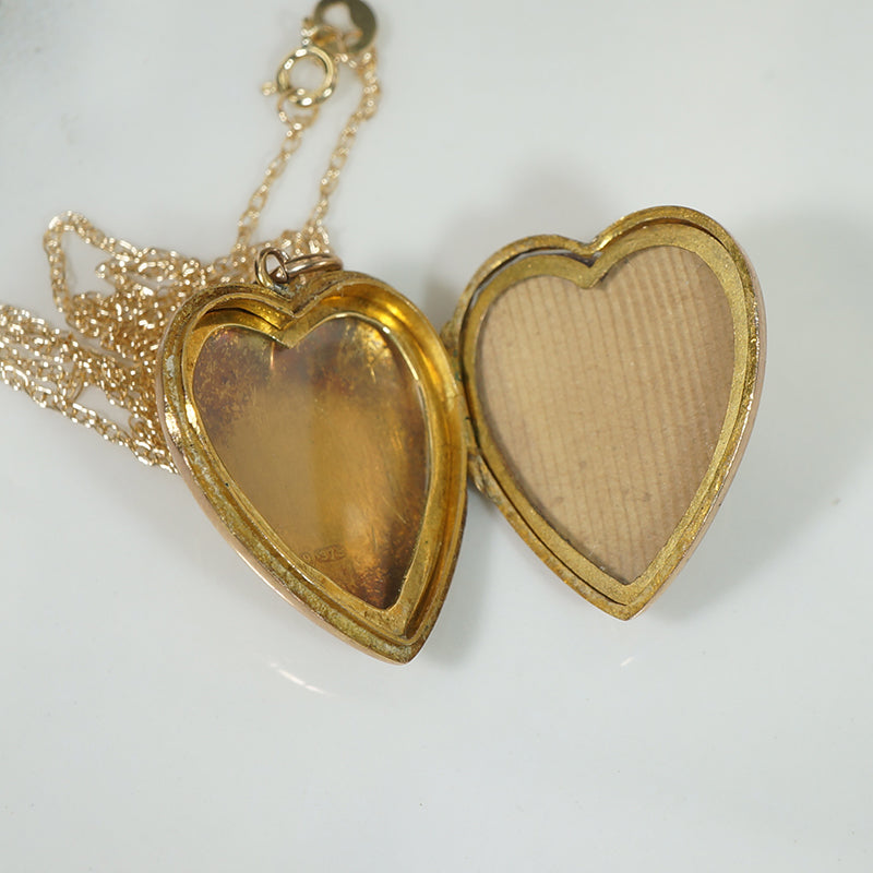 Pretty Puffy Heart Antique Gold Locket