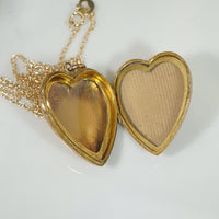 Pretty Puffy Heart Antique Gold Locket