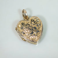 Antique Hand Engraved Floral Heart Locket