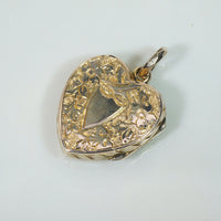 Antique Hand Engraved Floral Heart Locket