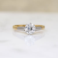 English .75ct Old European Cut Diamond Solitaire Ring