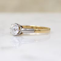 English .75ct Old European Cut Diamond Solitaire Ring