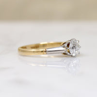 English .75ct Old European Cut Diamond Solitaire Ring