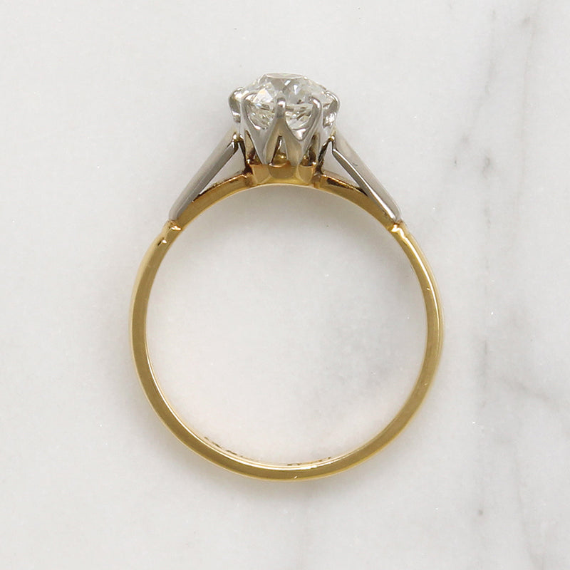 English .75ct Old European Cut Diamond Solitaire Ring