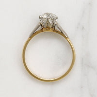 English .75ct Old European Cut Diamond Solitaire Ring