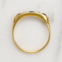 Glossy 22ct Gold Sapphire & Diamond Band