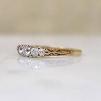 Romantic Old European & Rose Cut Diamond 18ct Band