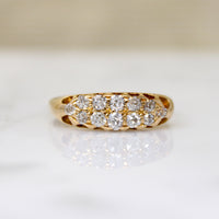 One Dozen Old Mine Cut Diamonds in 18ct Gold Band