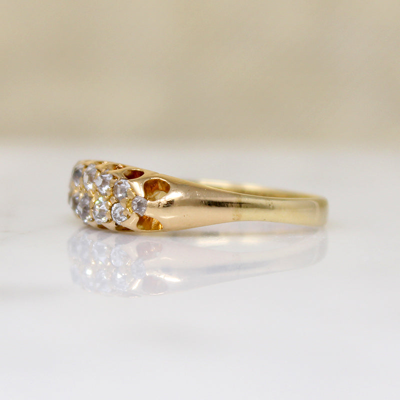 One Dozen Old Mine Cut Diamonds in 18ct Gold Band