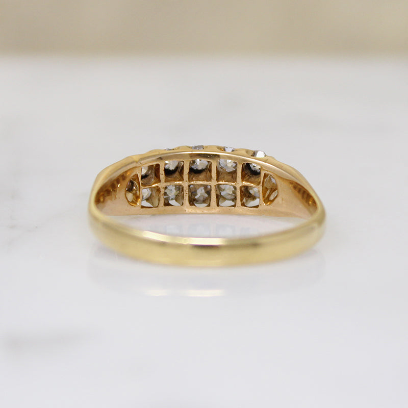 One Dozen Old Mine Cut Diamonds in 18ct Gold Band
