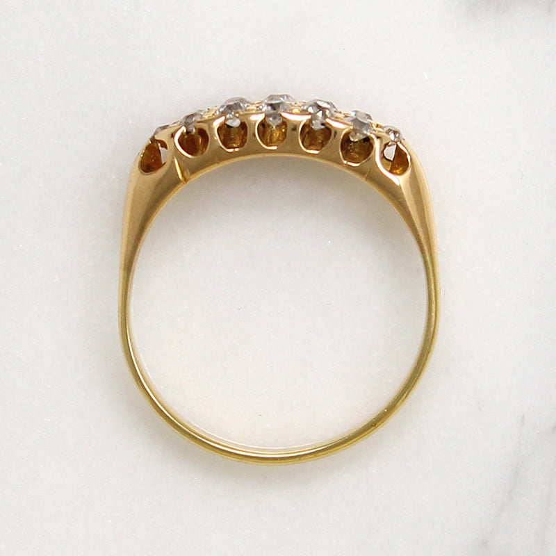 One Dozen Old Mine Cut Diamonds in 18ct Gold Band