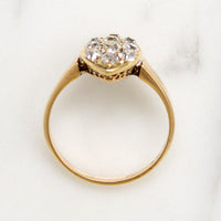 Charismatic Old Mine Cut Diamond Navette Cluster Ring