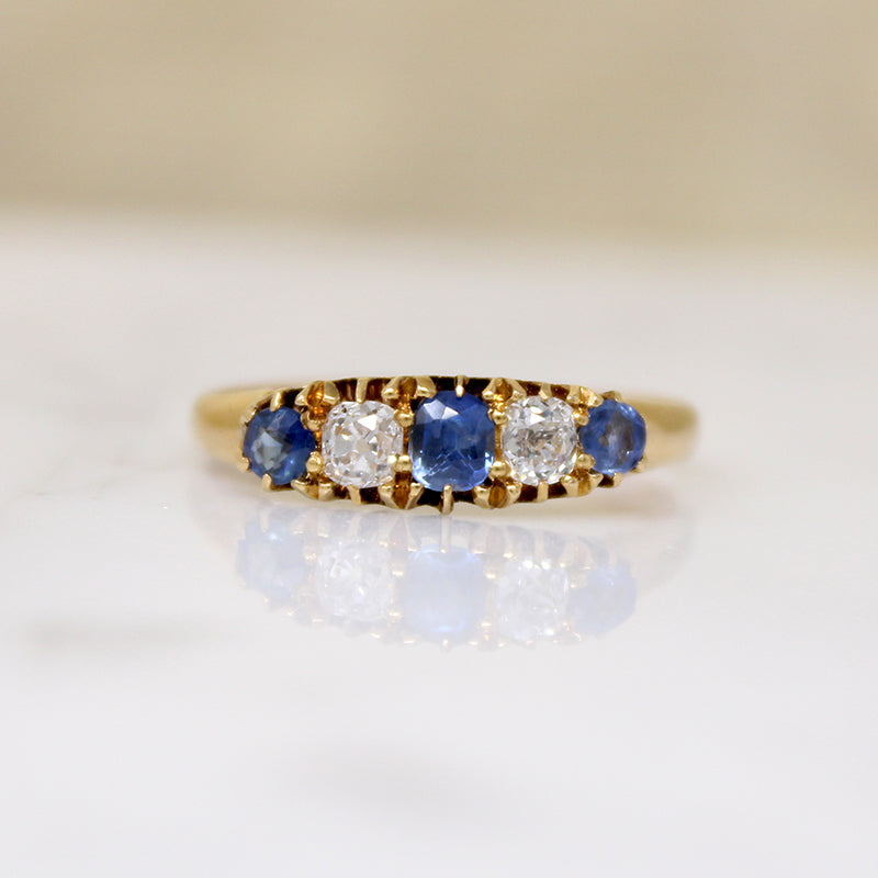 Birmingham Sapphire & Diamond 18ct Belcher Band