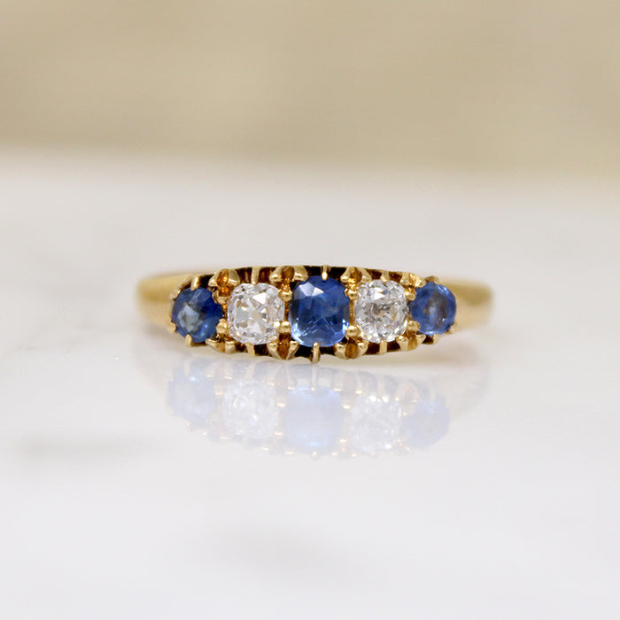 Birmingham Sapphire & Diamond 18ct Belcher Band