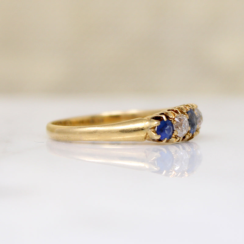 Birmingham Sapphire & Diamond 18ct Belcher Band