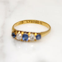 Birmingham Sapphire & Diamond 18ct Belcher Band