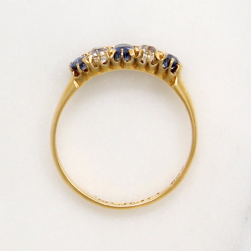 Birmingham Sapphire & Diamond 18ct Belcher Band