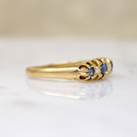 English 18ct Gold Sapphire & Diamond Band