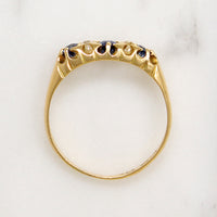 English 18ct Gold Sapphire & Diamond Band