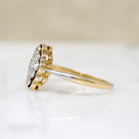Sophisticated Edwardian Navette Diamond Cluster Ring