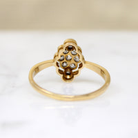 Sophisticated Edwardian Navette Diamond Cluster Ring