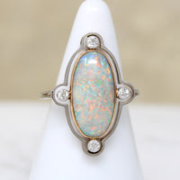 Ethereal Opal in Platinum & 15ct Gold Ring