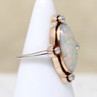 Ethereal Opal in Platinum & 15ct Gold Ring