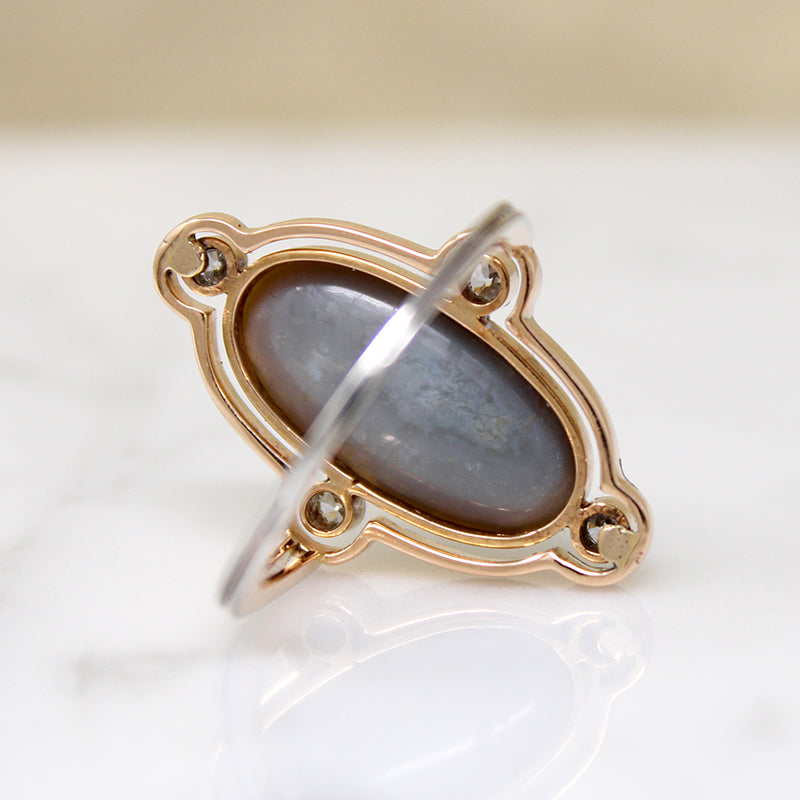Ethereal Opal in Platinum & 15ct Gold Ring