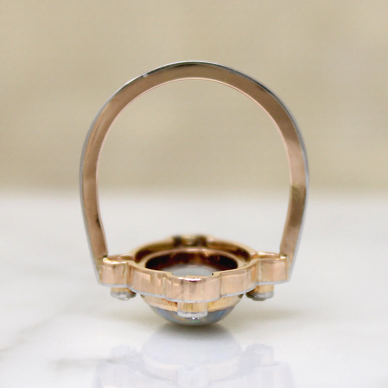 Ethereal Opal in Platinum & 15ct Gold Ring