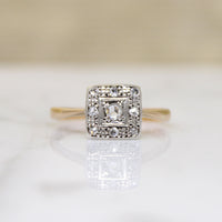 Darling Rose Cut Diamond-Set Square Ring