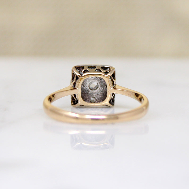 Darling Rose Cut Diamond-Set Square Ring