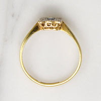 Sapphire & Diamonds in Two-Tone Picture Frame Ring