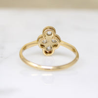 Elevated English Diamond Quatrefoil Ring
