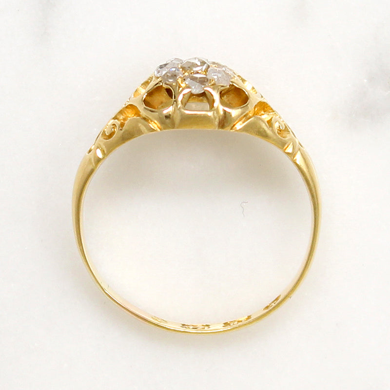 Fetching Victorian Rose Cut Diamond Cluster Ring