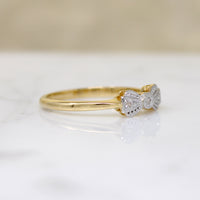 Dapper Little English Bow Ring with Diamonds