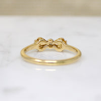 Dapper Little English Bow Ring with Diamonds