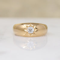 Old European Cut Diamond & 18ct Chester Gypsy Band