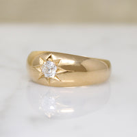 Old European Cut Diamond & 18ct Chester Gypsy Band