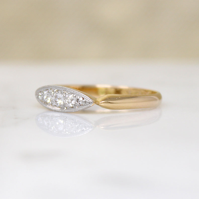 Dainty Platinum & 18ct Gold Diamond Band
