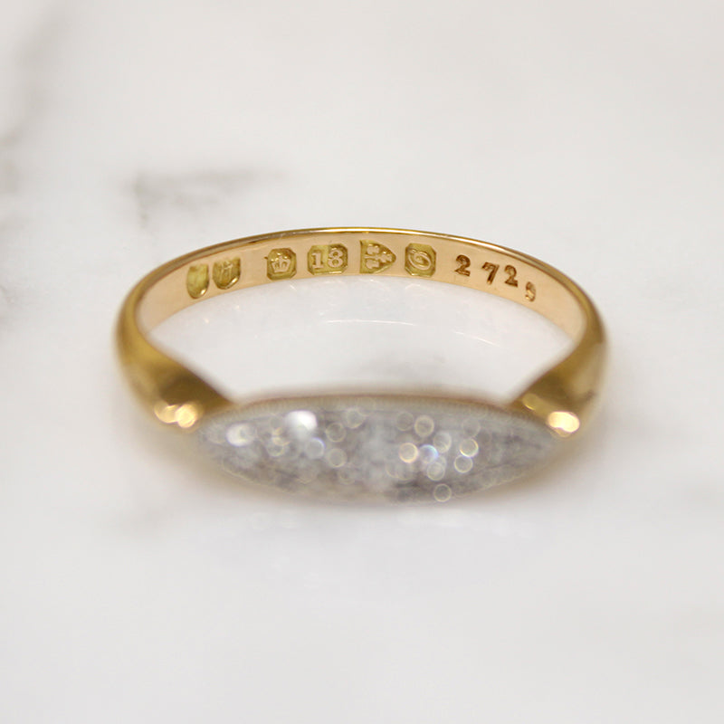 Dainty Platinum & 18ct Gold Diamond Band