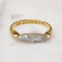 Dainty Platinum & 18ct Gold Diamond Band