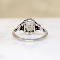Diamond-Spangled Engraved Platinum English Ring